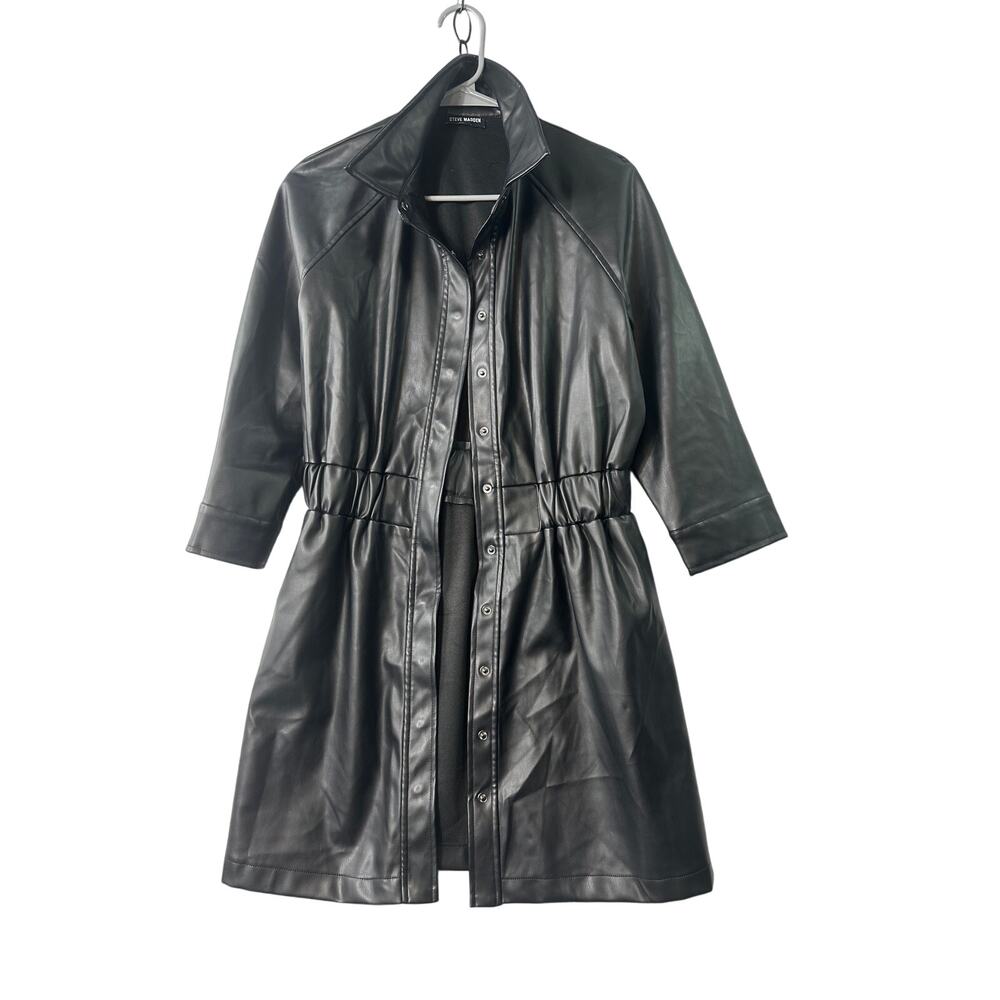 Steve Madden Faux Leather Moto Jacket – Black – Approx. M/L